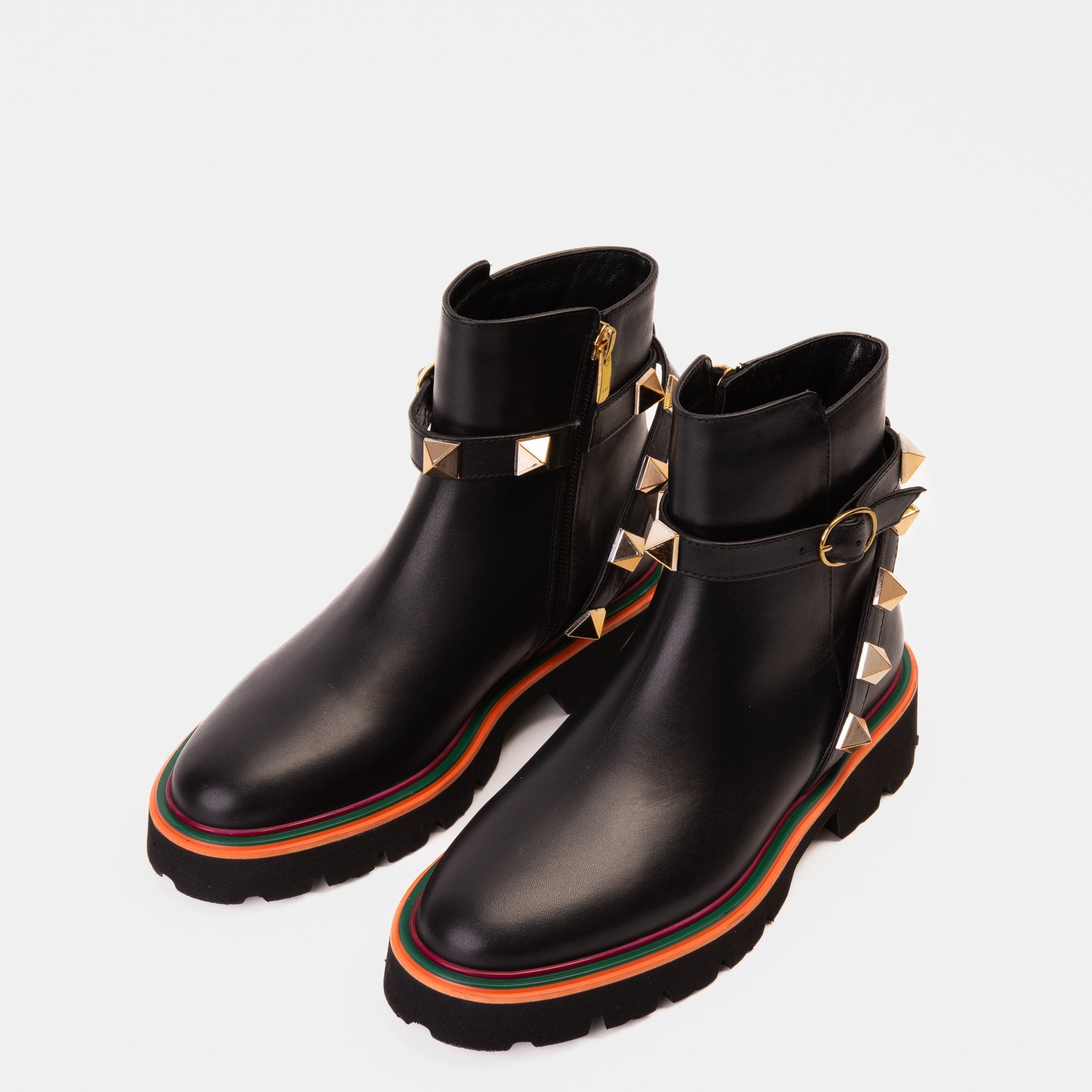 The Prag Black Leather Ankle Boot