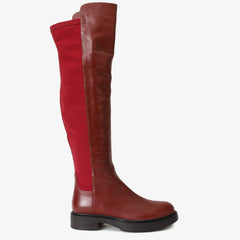 The  Harmony Belle Burgundy Leather Knee High Boot