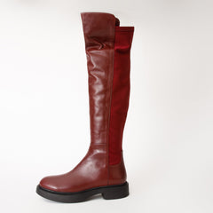 The  Harmony Belle Burgundy Leather Knee High Boot