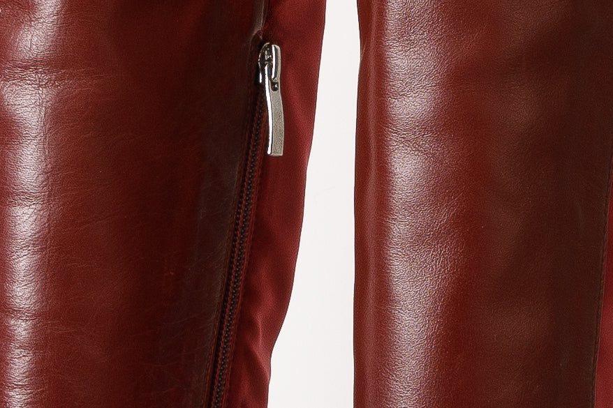 The  Harmony Belle Burgundy Leather Knee High Boot