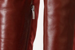 The  Harmony Belle Burgundy Leather Knee High Boot