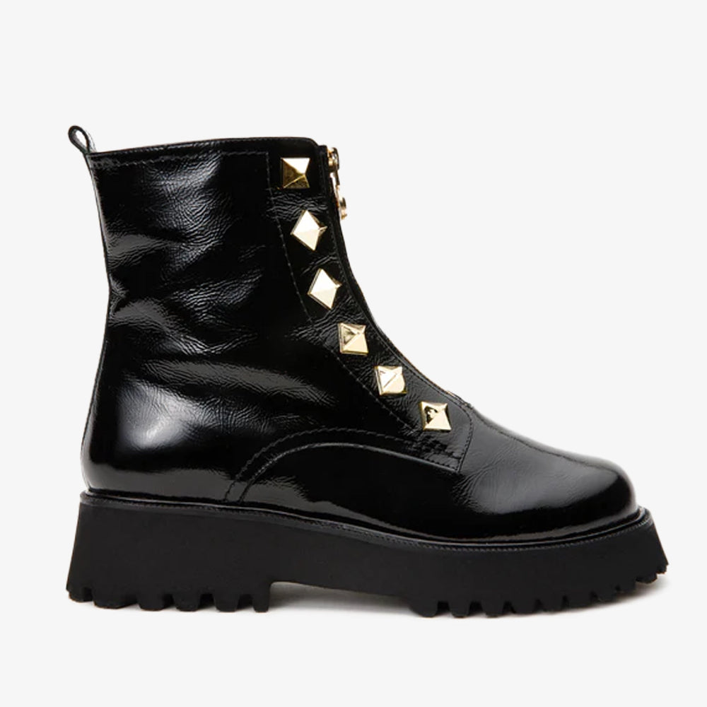 The Ottawa Black Patent Leather Ankle Boot