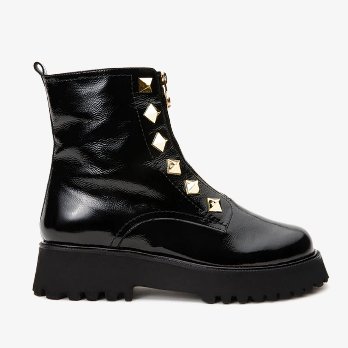 The Ottawa Black Patent Leather Ankle Boot