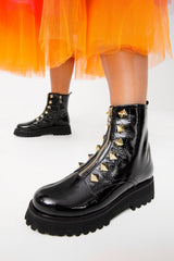 The Ottawa Black Patent Leather Ankle Boot