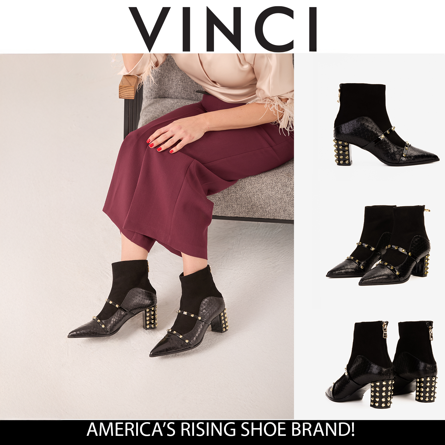 The  Valentina Leather Block Heel Boot