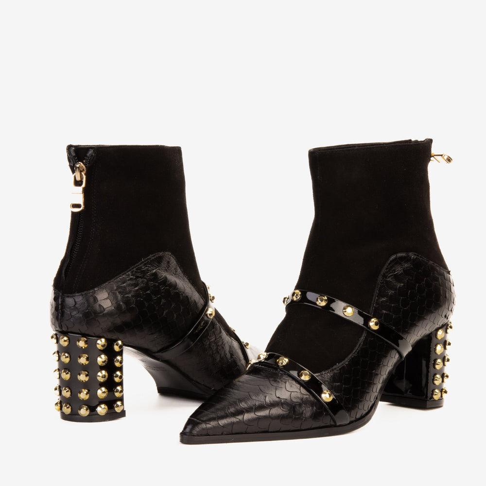 The  Valentina Leather Block Heel Boot