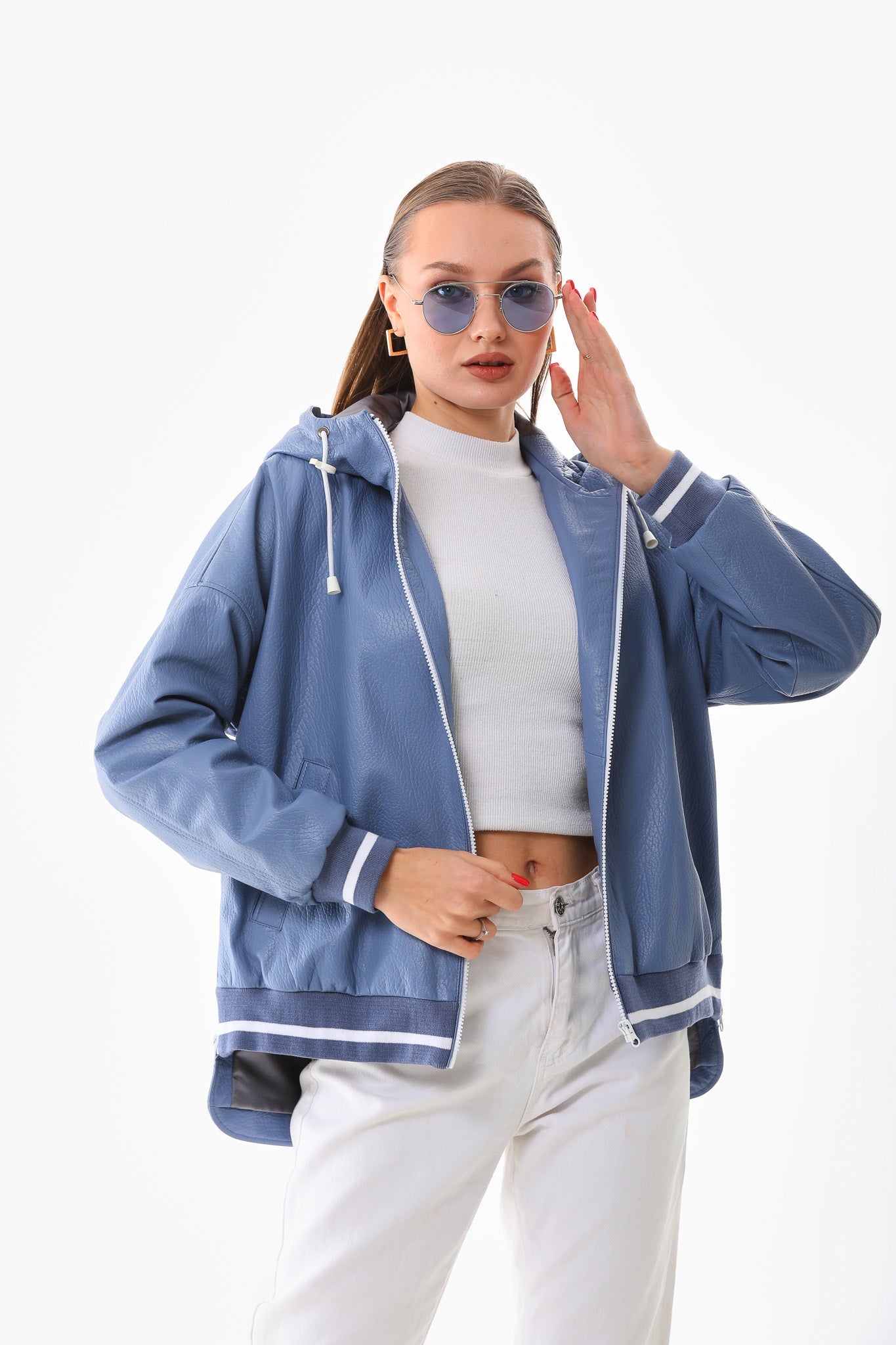 The Polar Blue Leather Jacket