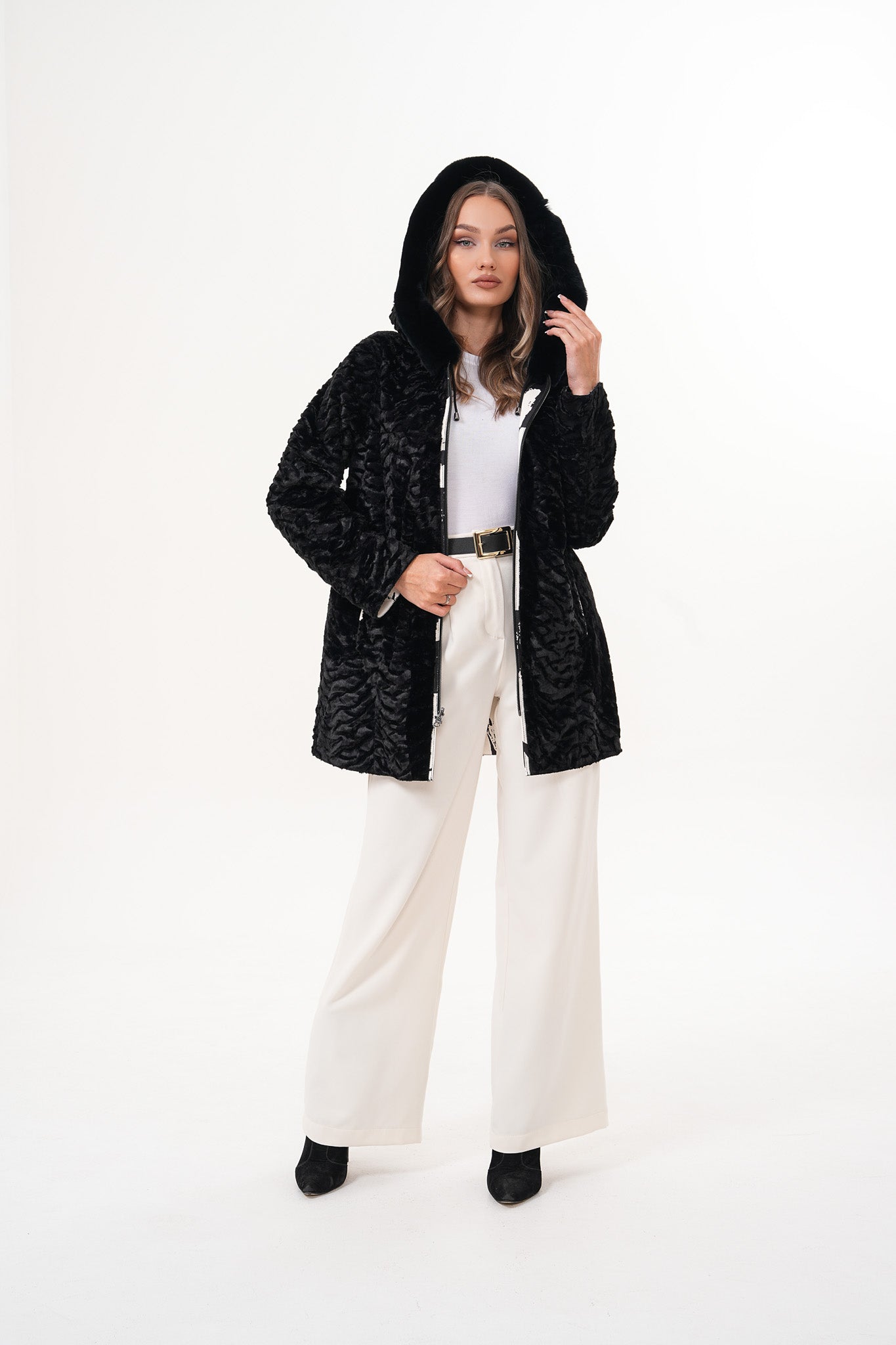 The Prisma Black White Leather Jacket