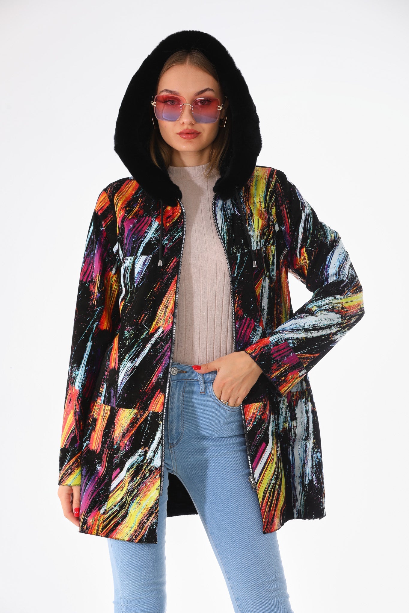 The Prisma Multicolor Leather Jacket