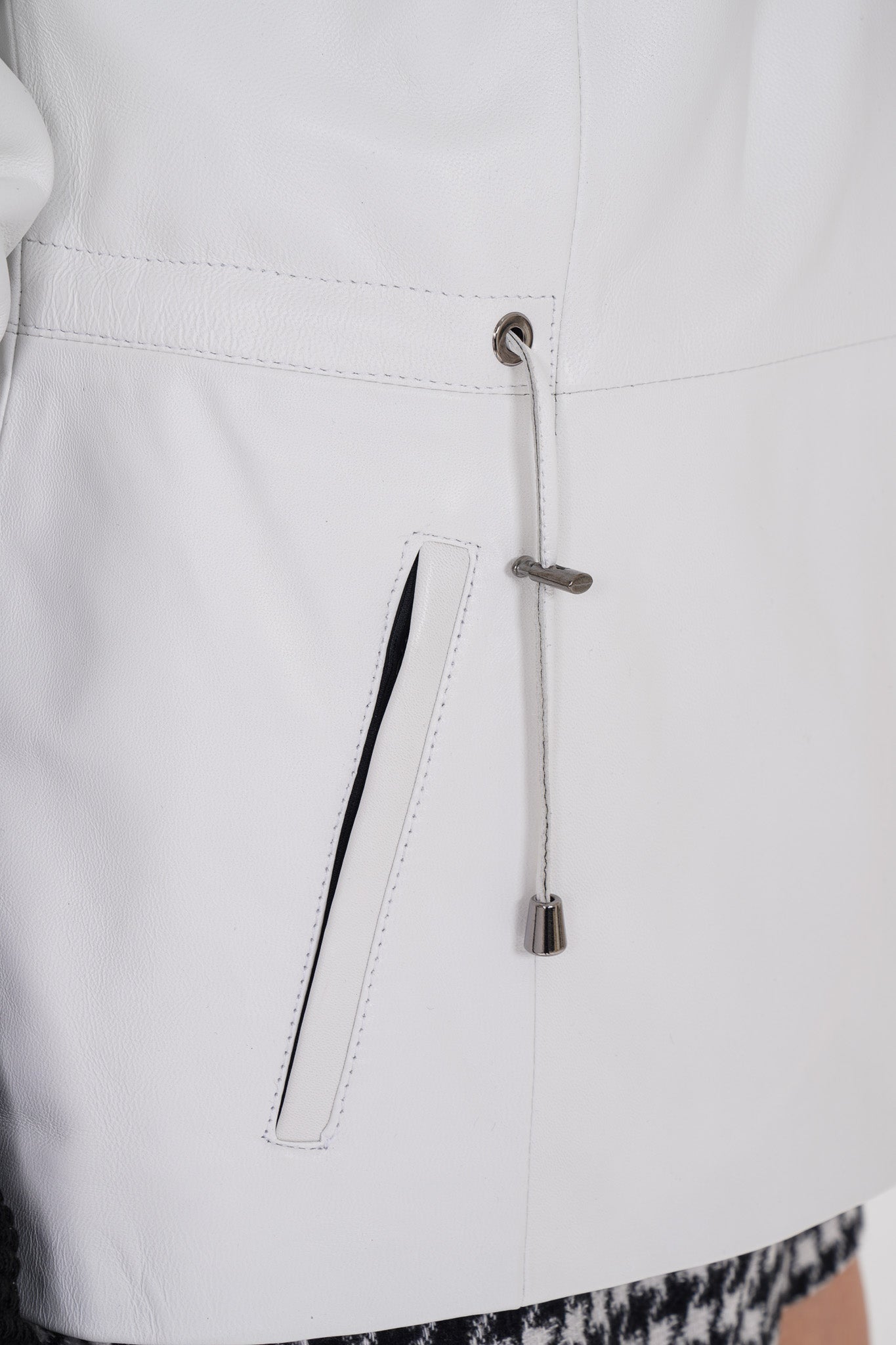 The Hudson White Leather Jacket