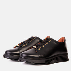 The Peklin Black Leather Sneaker