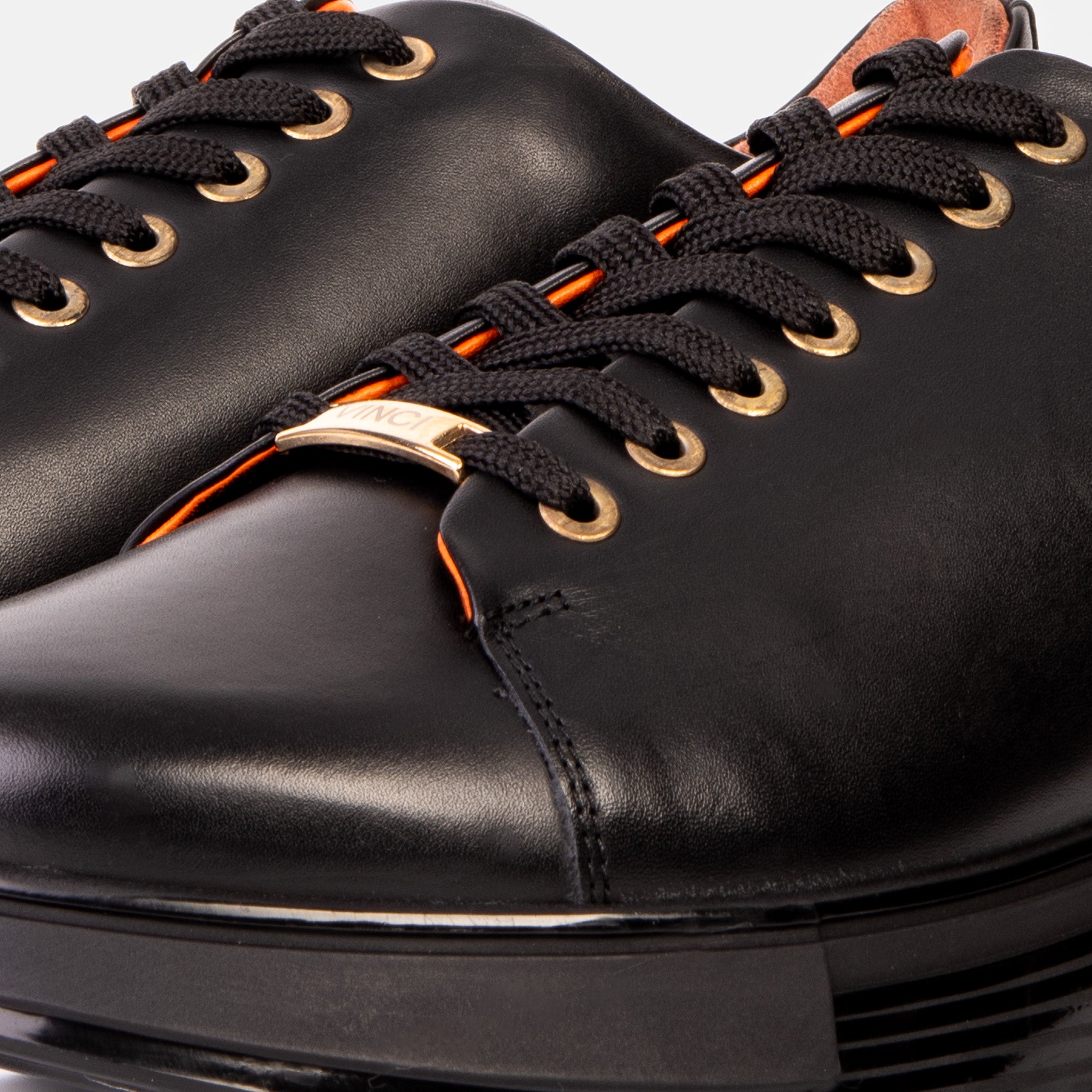The Peklin Black Leather Sneaker