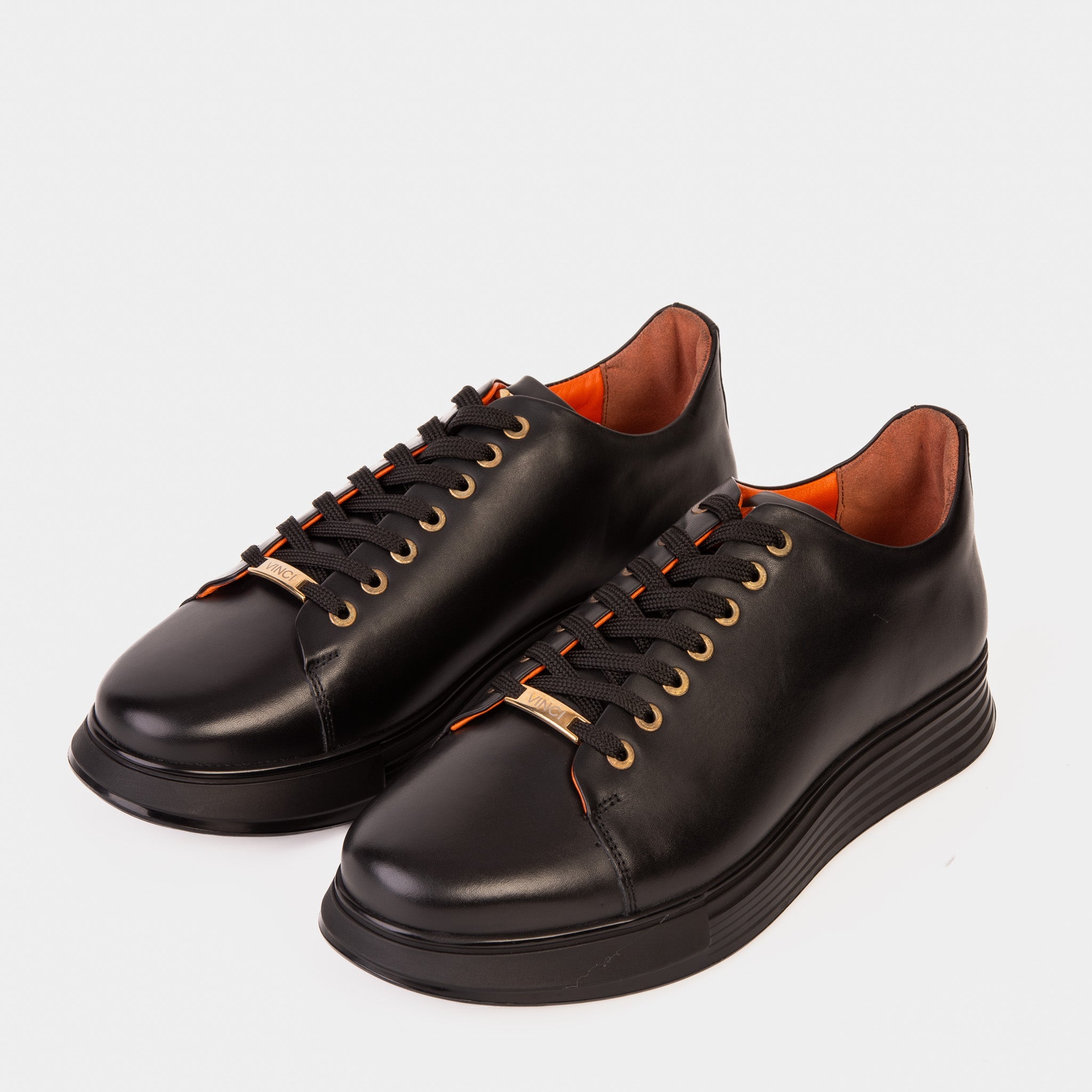 The Peklin Black Leather Sneaker