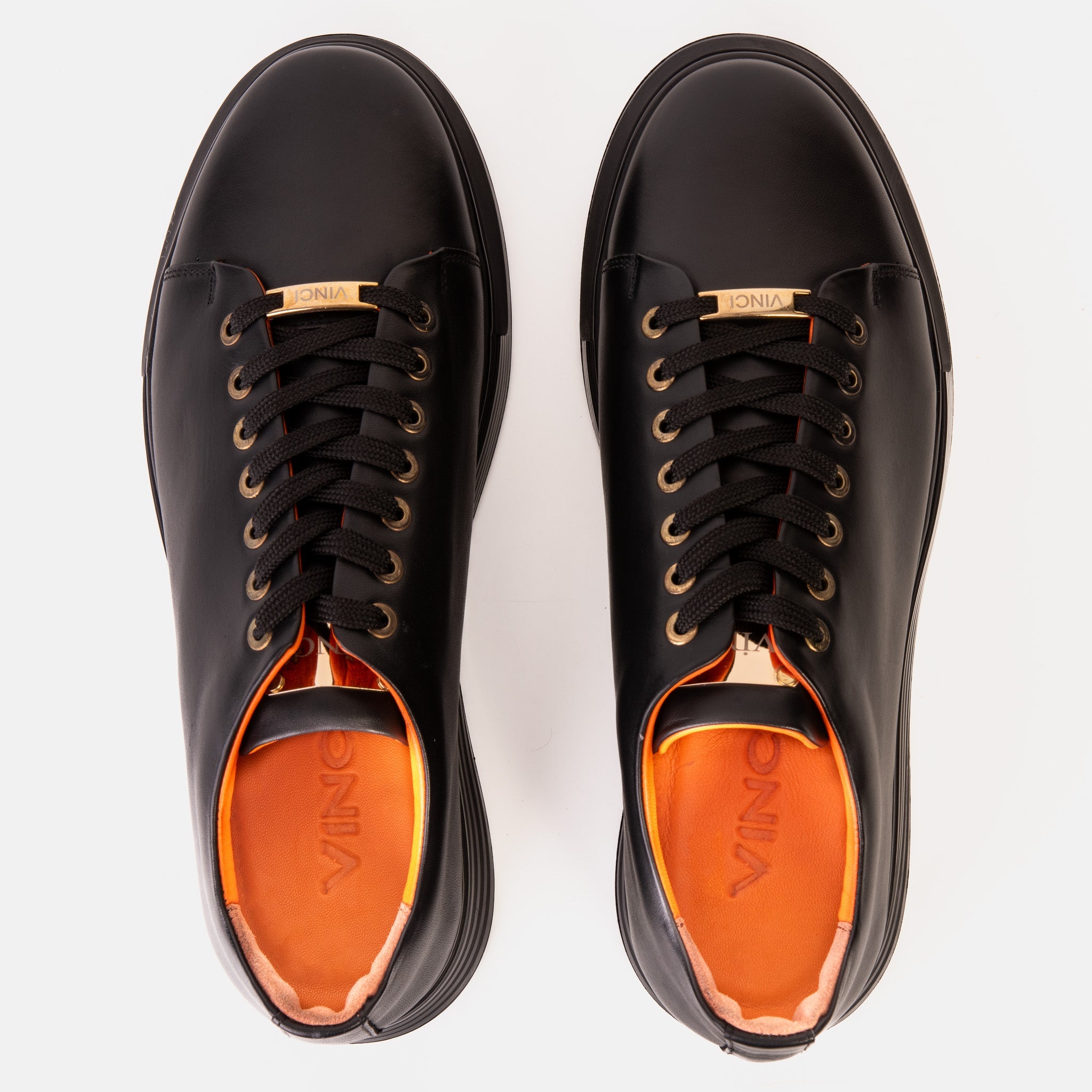 The Peklin Black Leather Sneaker