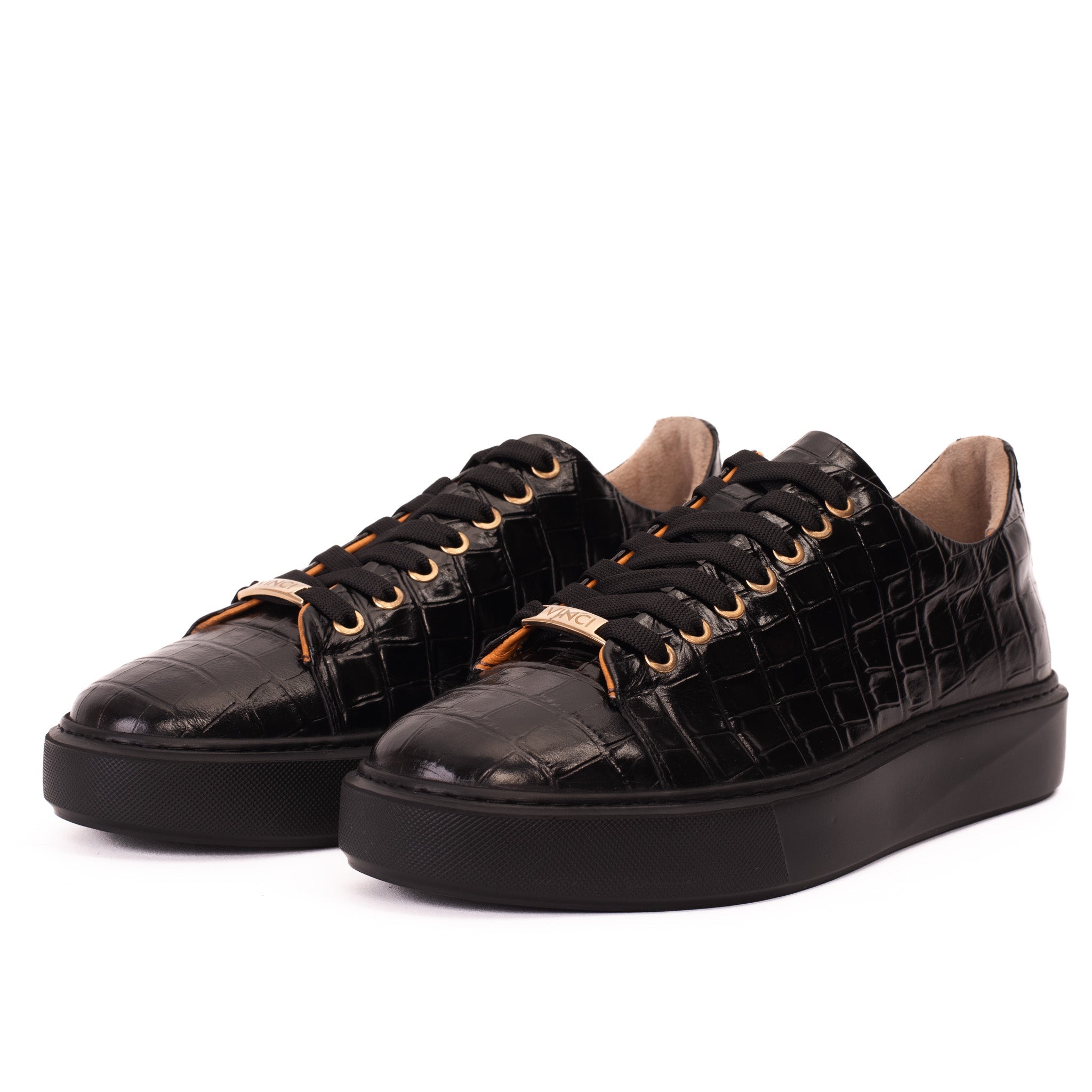 The Dublin Black Leather Sneaker