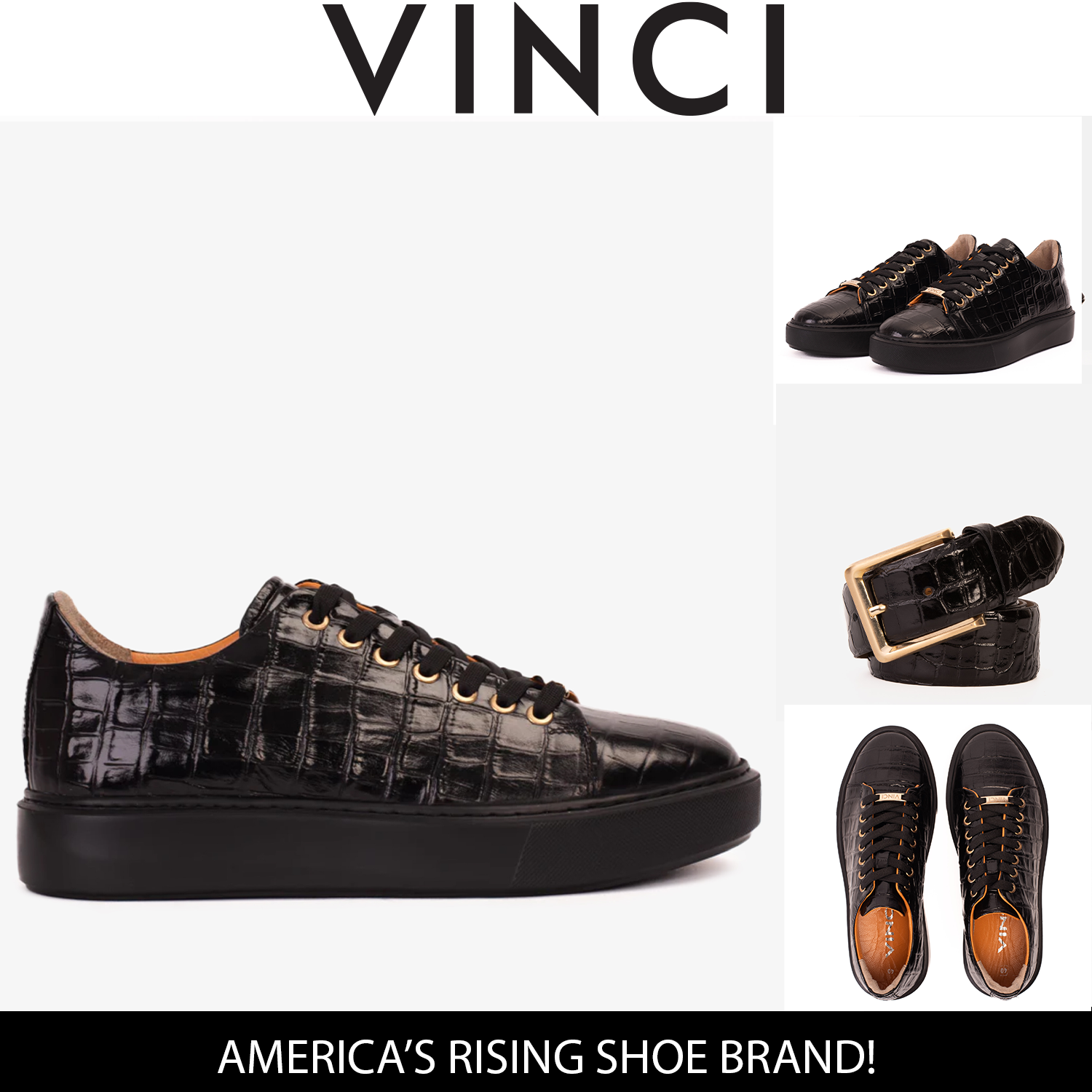 The Dublin Black Leather Sneaker