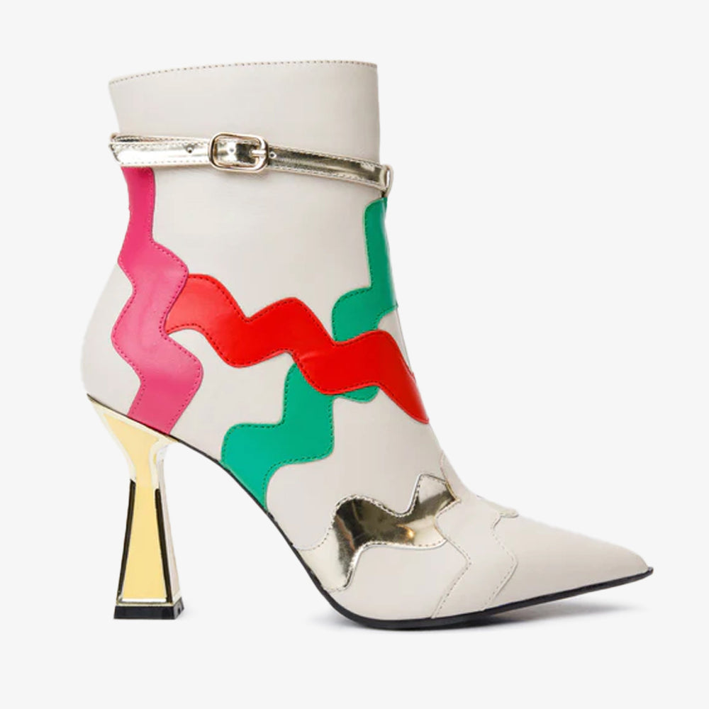The Tario Cream Leather Ankle Boot