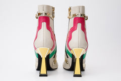 The Tario Cream Leather Ankle Boot