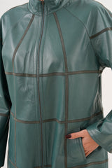 The Prado Reversible Green Leather Jacket