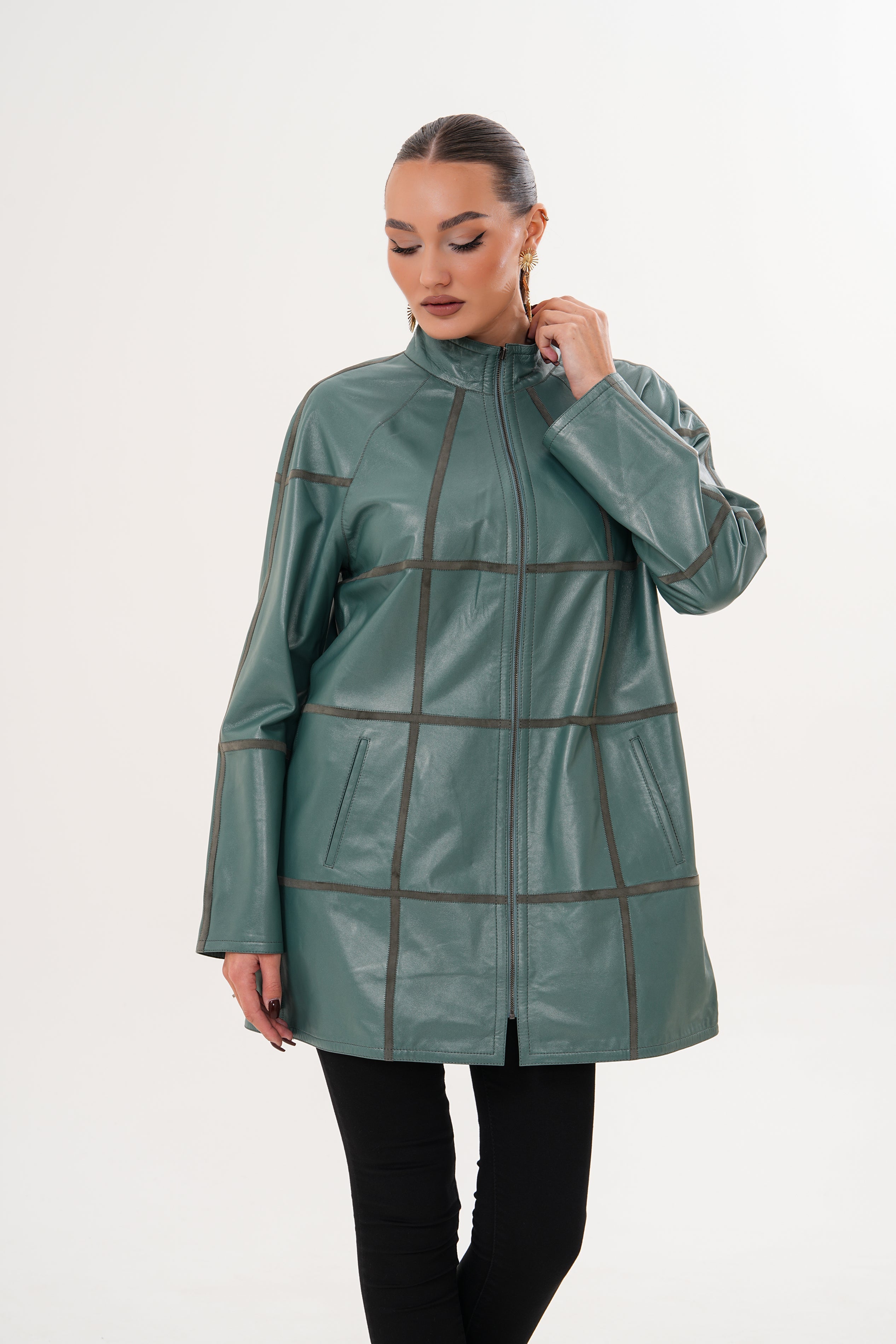 The Prado Reversible Green Leather Jacket