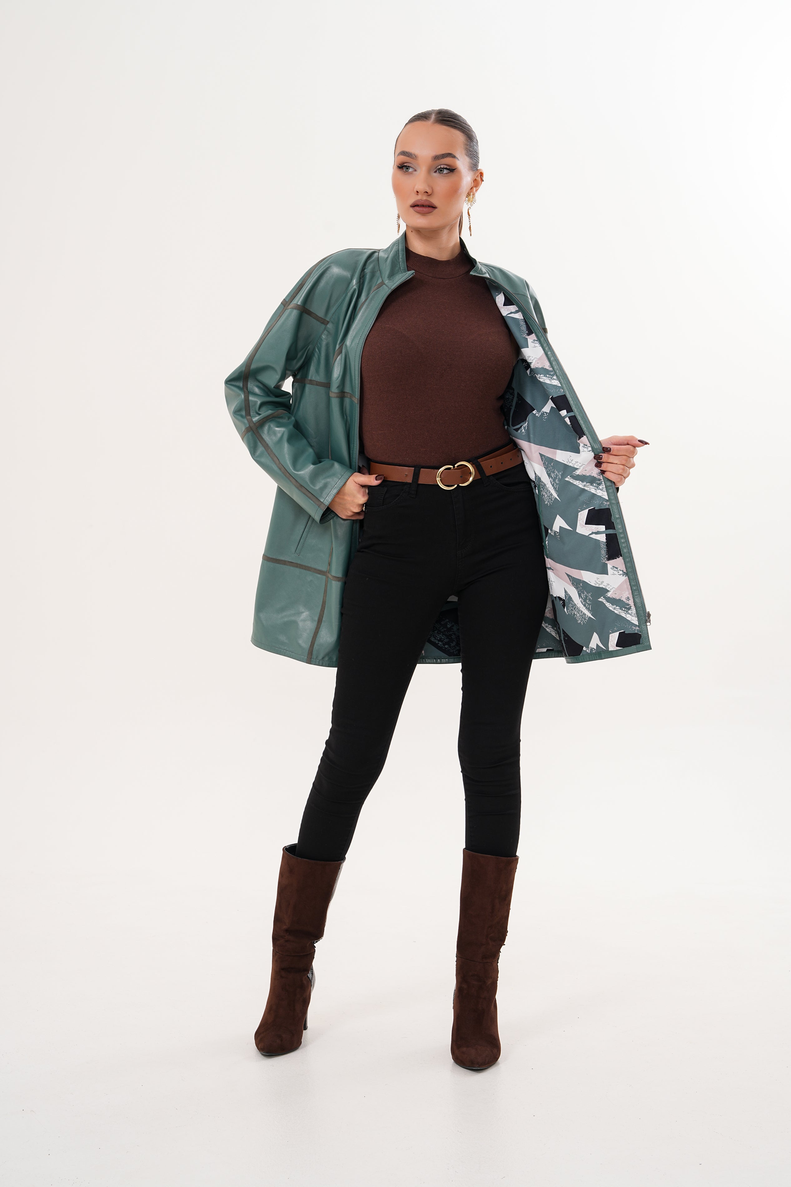 The Prado Reversible Green Leather Jacket