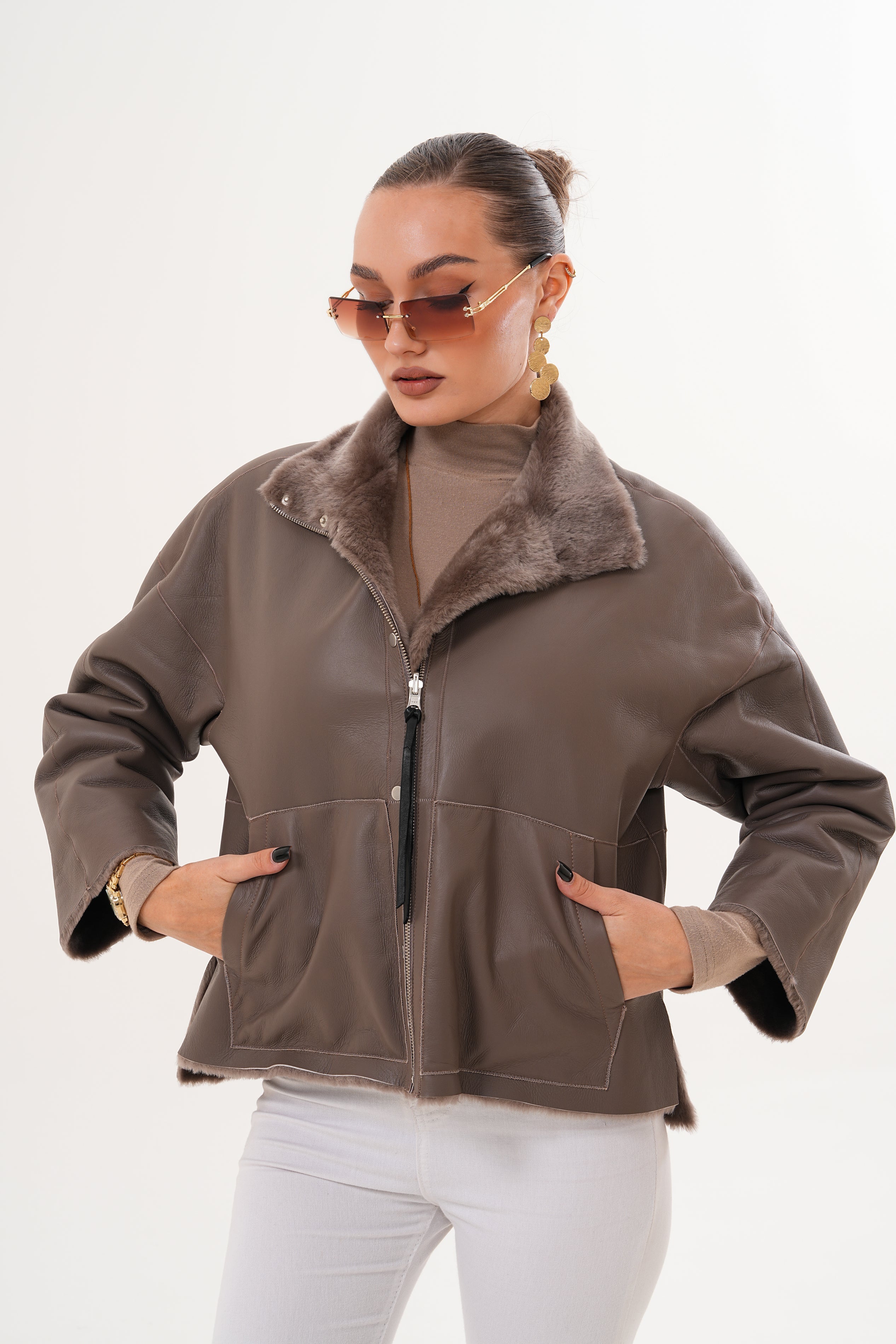 The Geneva Reversible Shearling Leather Jacket