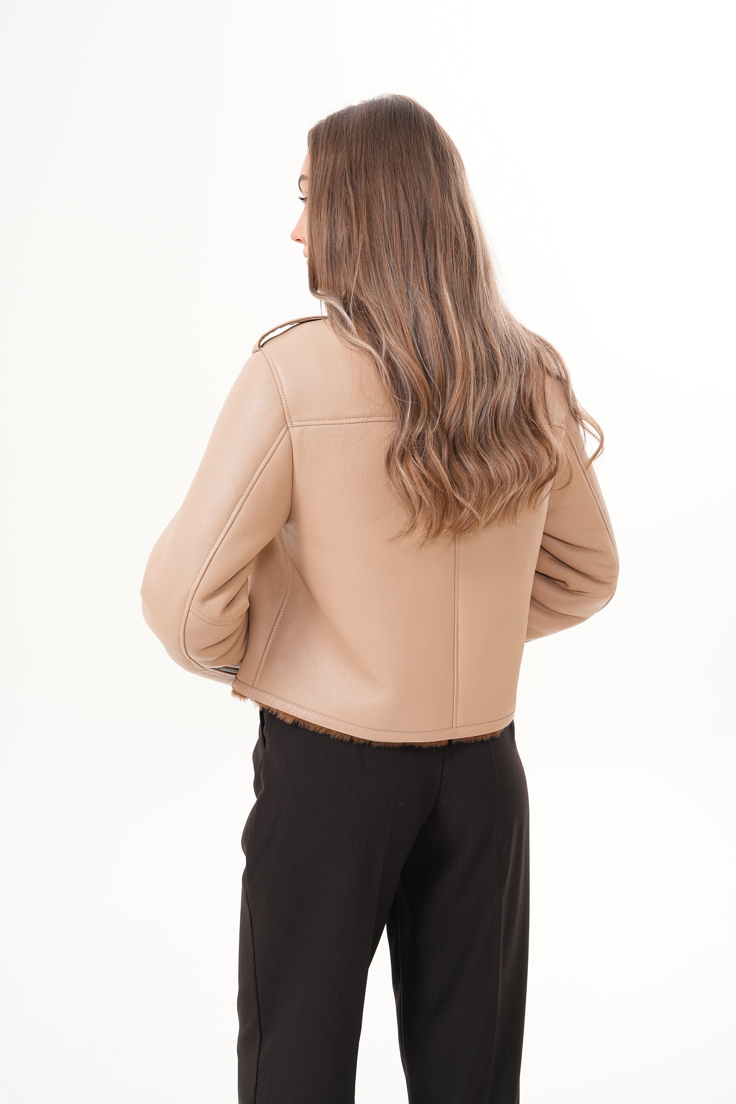 The Lucerne Tan Shearling-Lined Leather Jacket