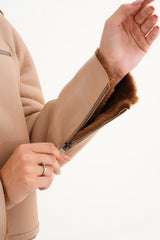 The Lucerne Tan Shearling-Lined Leather Jacket