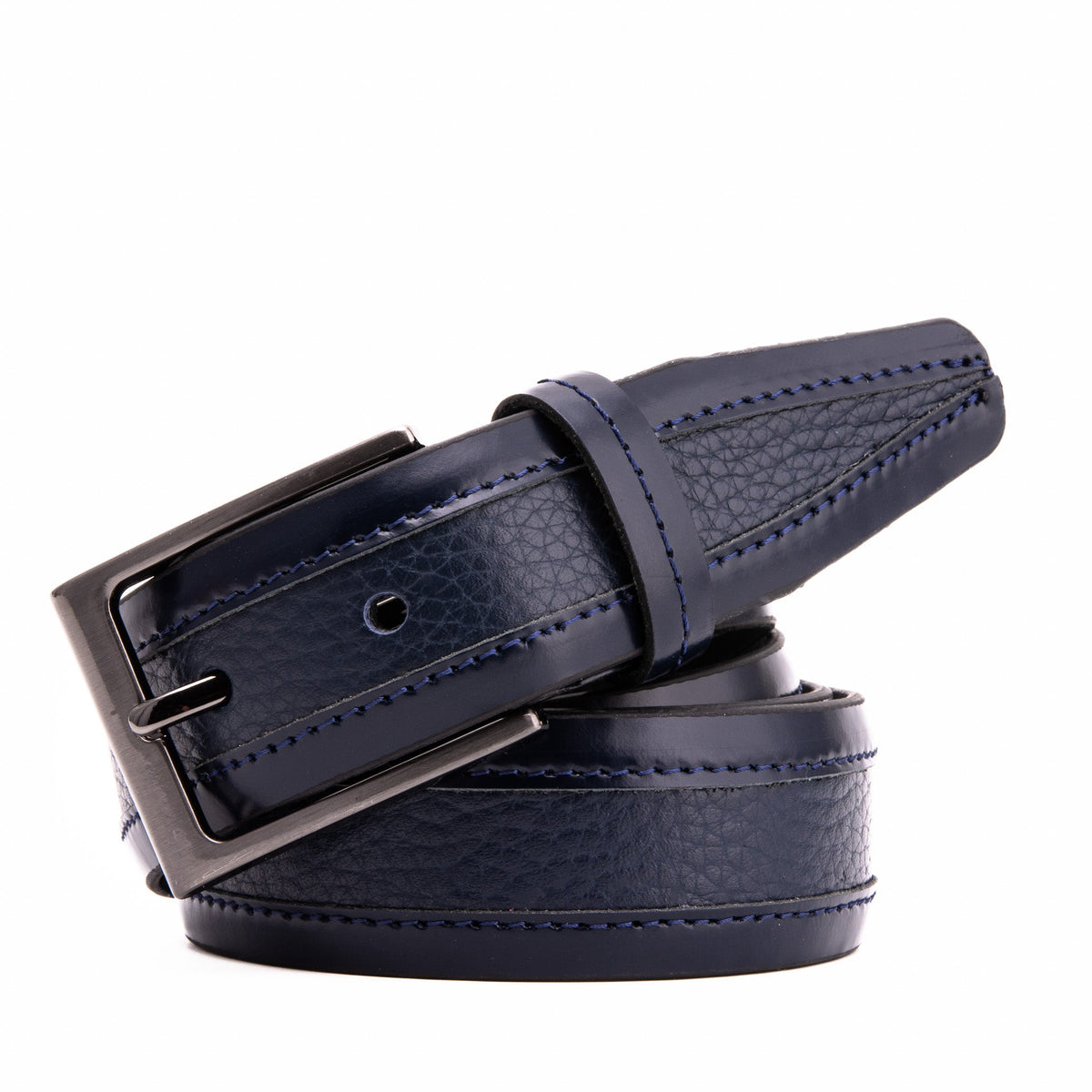 The Everest Rockwell Navy Blue Leather Belt