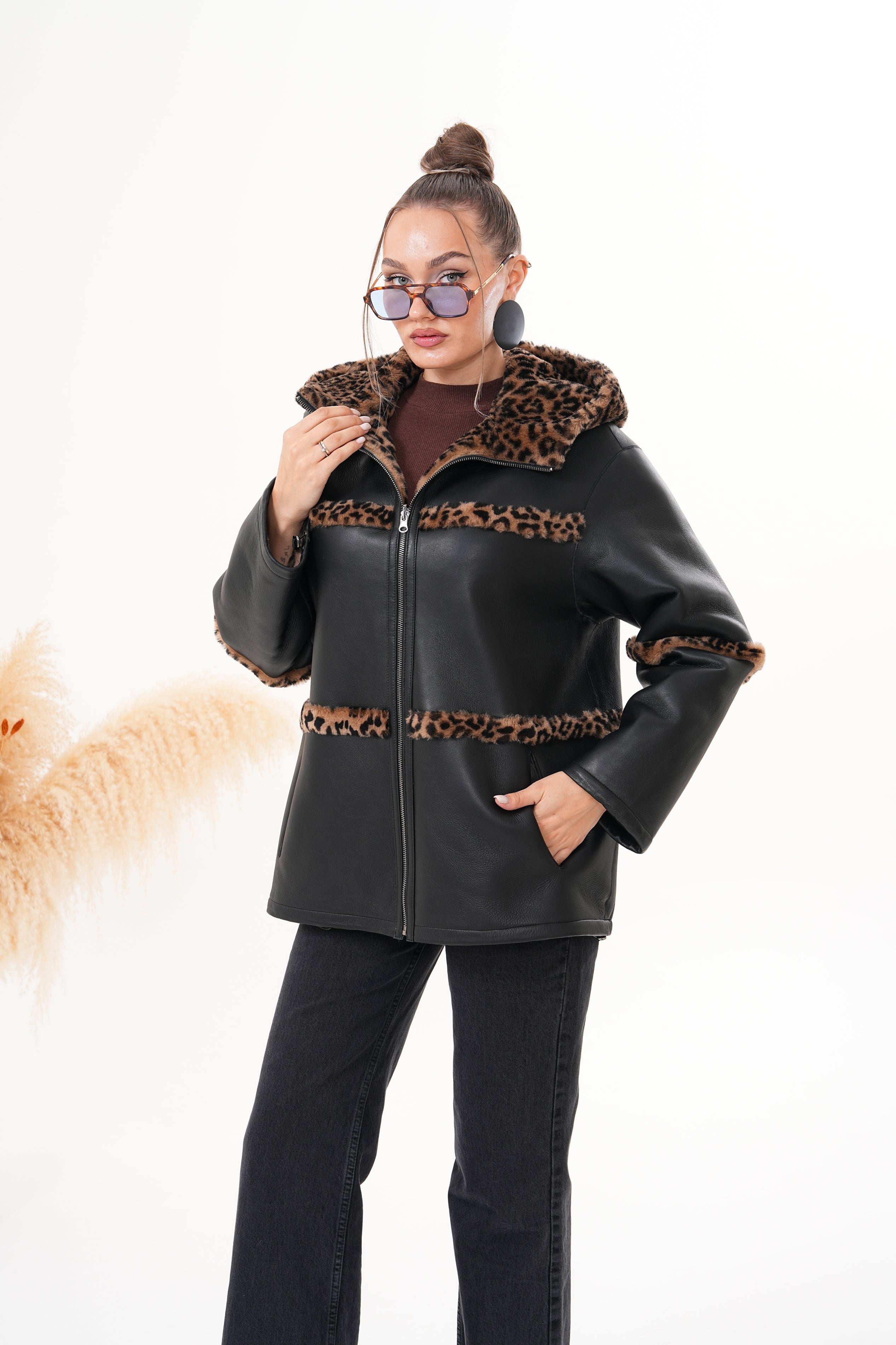 The Panthera Reversible Leopard Shearling Leather Jacket