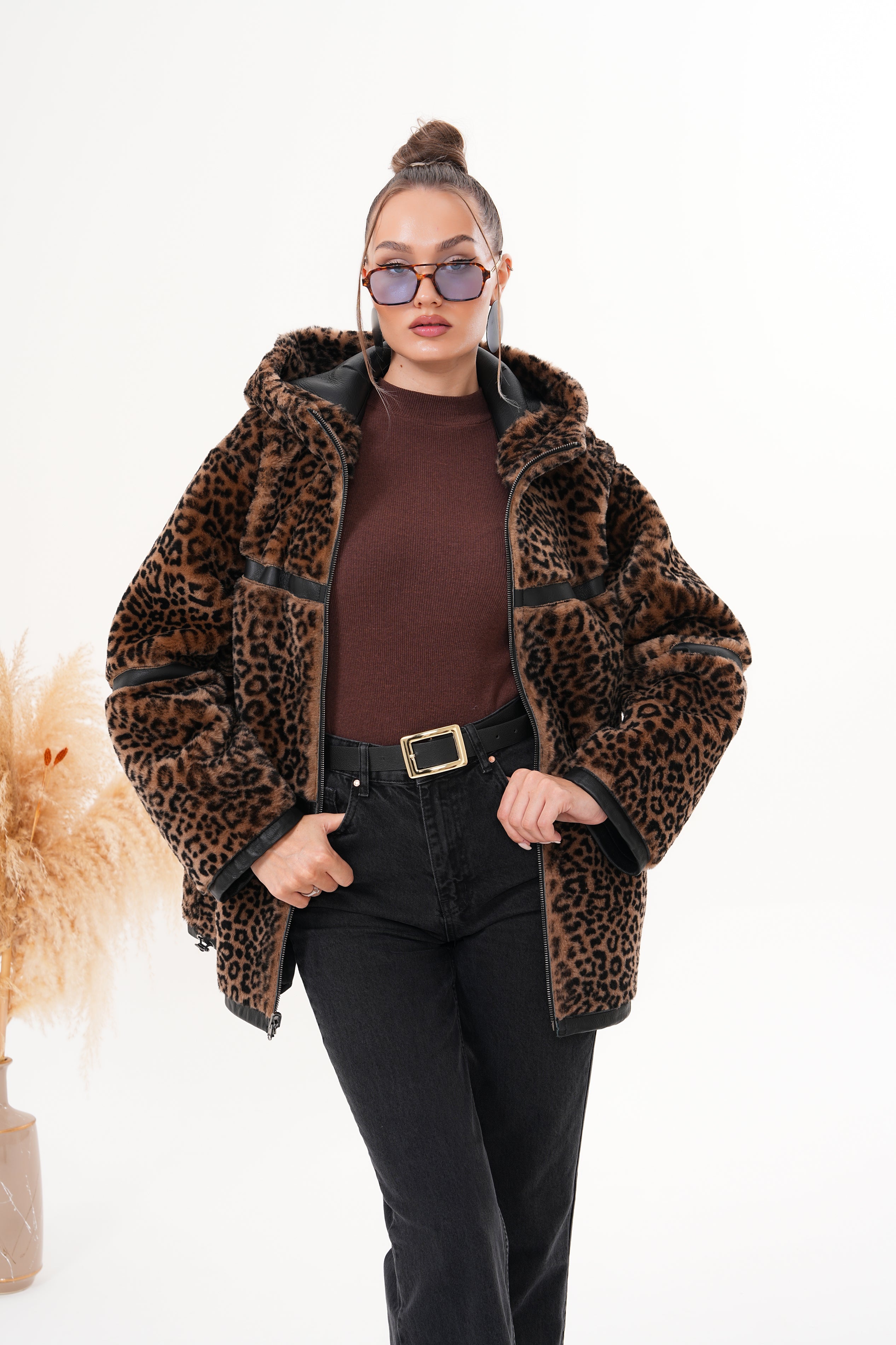 The Panthera Reversible Leopard Shearling Leather Jacket