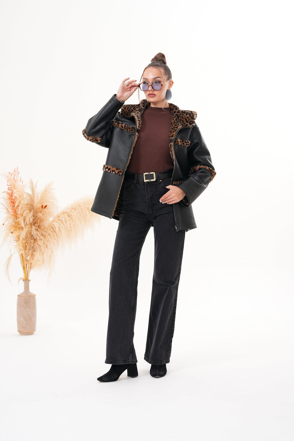 The Panthera Reversible Leopard Shearling Leather Jacket