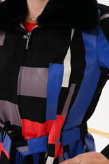 The Mirage Geo Pattern Leather Jacket