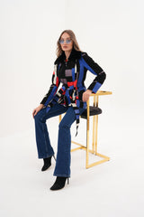 The Mirage Geo Pattern Leather Jacket