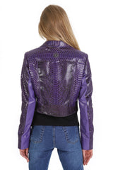 The Rubert Purple  Pyht Leather Jacket