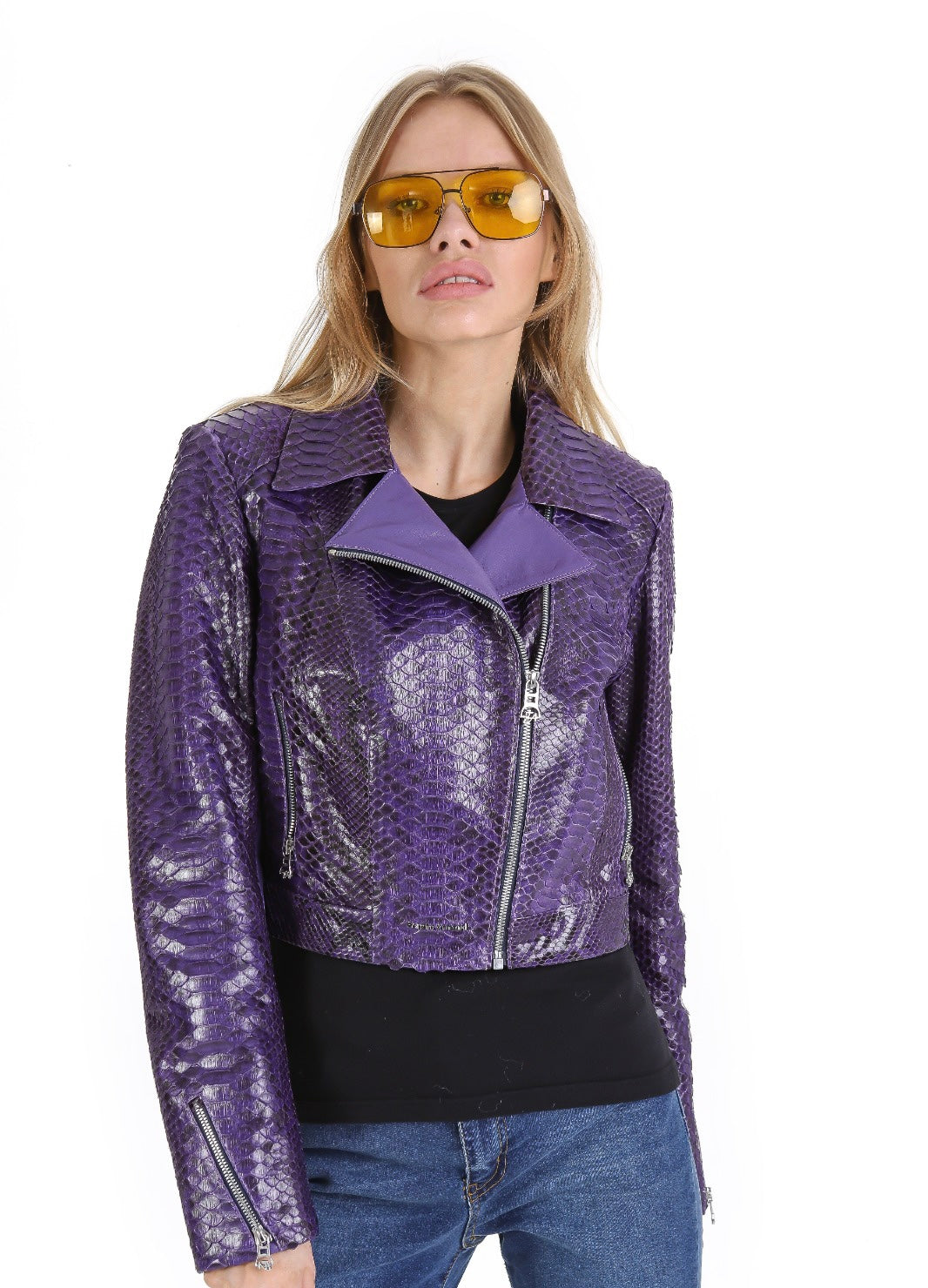 The Rubert Purple  Pyht Leather Jacket