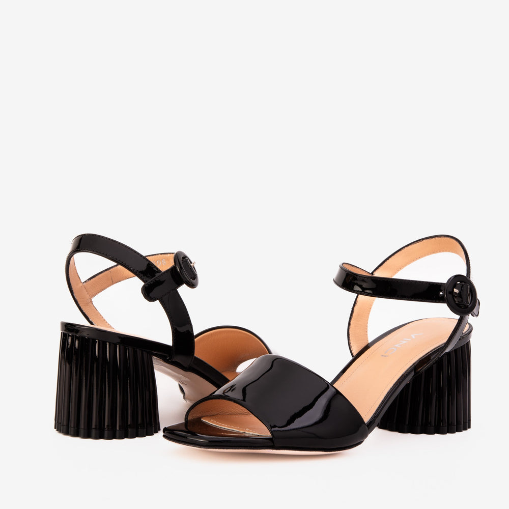 The Bamba Black Patent Leather Sandal