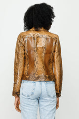 The Nayro Pythn Tan Leather Jacket