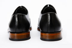 The Gambaha Black Leather Quarter Brogue Cap Toe Oxford Shoe