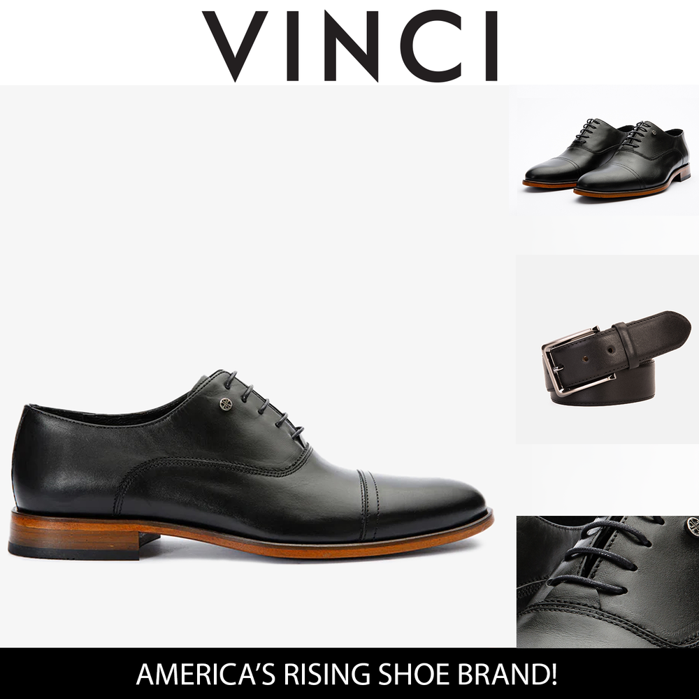 The Gambaha Black Leather Quarter Brogue Cap Toe Oxford Shoe