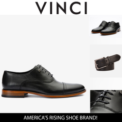 The Gambaha Black Leather Quarter Brogue Cap Toe Oxford Shoe